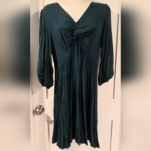 New Torrid Plus Size Green Tie Front Flutter Sleeve Smocked Dress 2 2xl Xxl